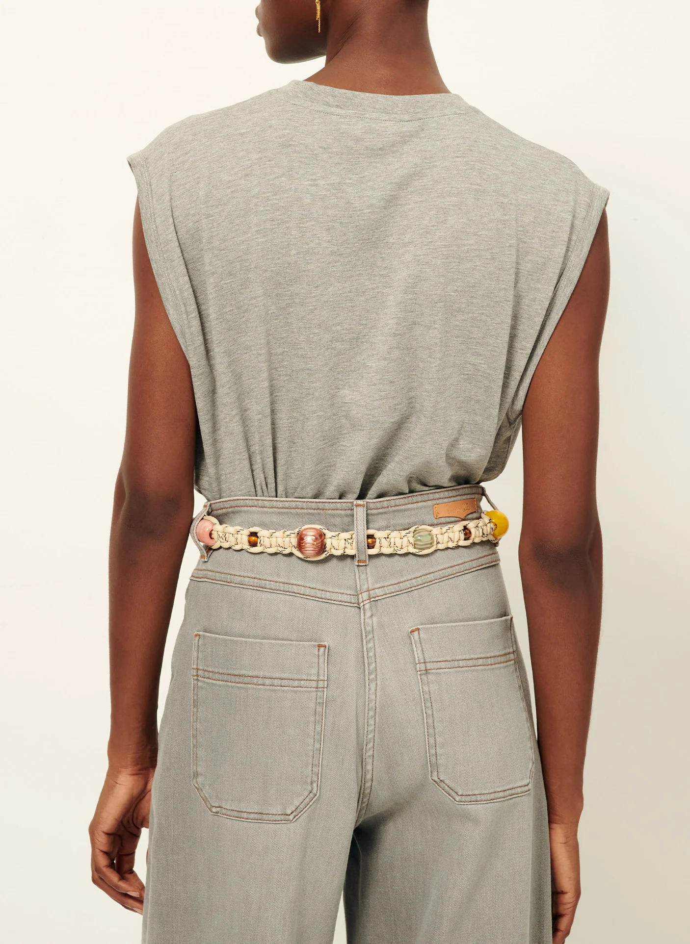 DEEDOO - Tee-shirt col rond en coton mélangé | Gris