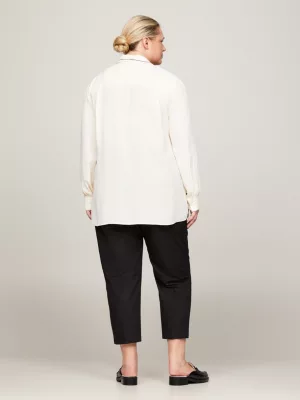Camisa de crepe de corte regular com monograma Curve TH