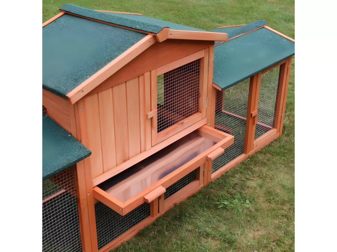 Cage Clapier Enclos lapin 203 x 53 x 85,5 cm petits animaux Modele XXL 040 BB LOISIR