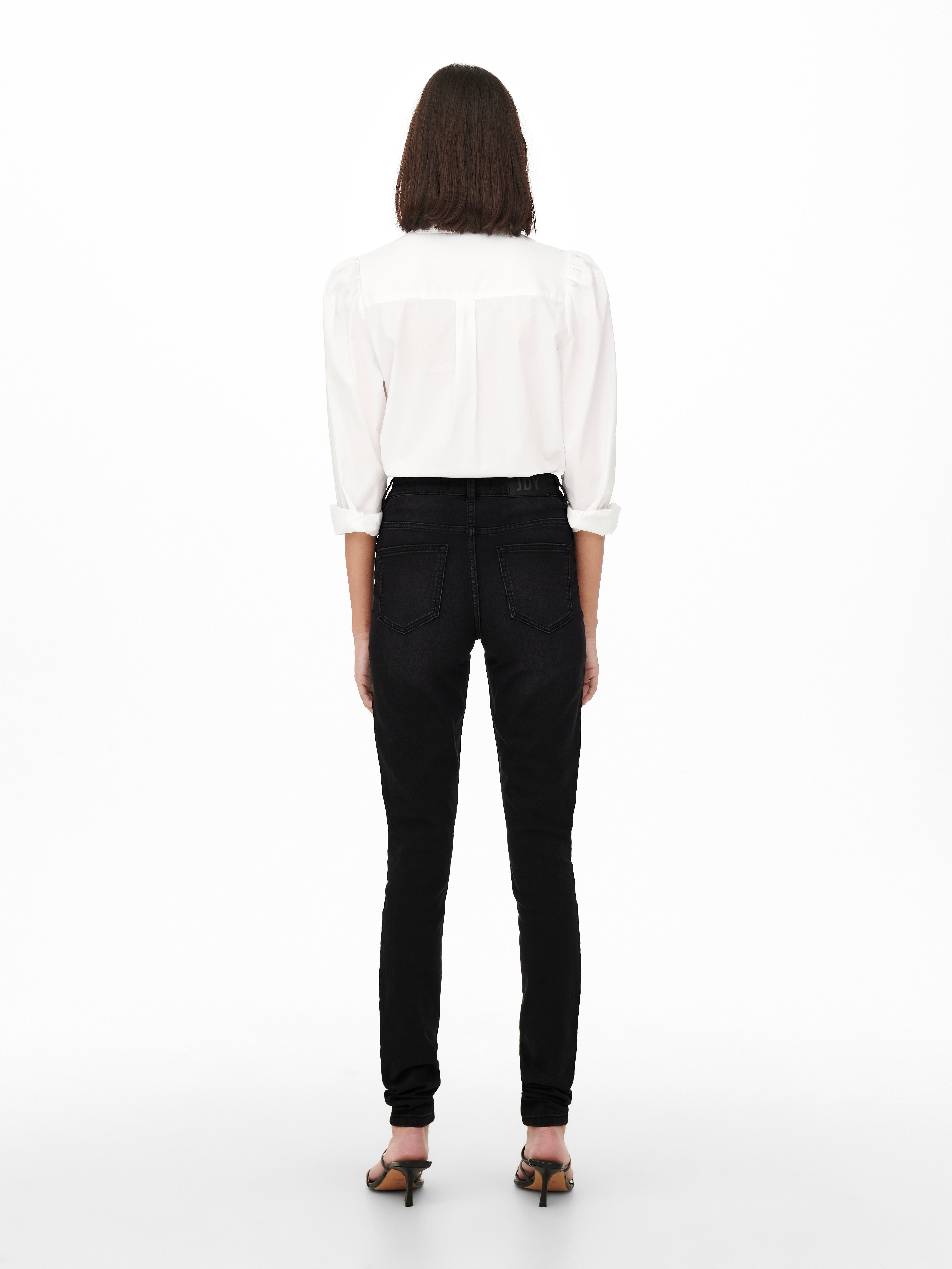 JDYTULGA Hohe Taille Skinny Fit Jeans Dark Grey Denim