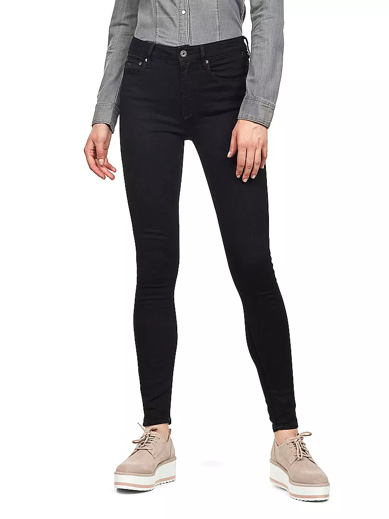G-STAR RAW Highwaist Jeans Skinny Fit 3301 schwarz