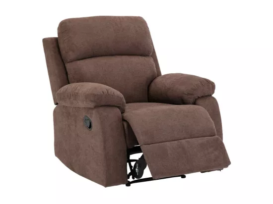 Canapé 3 places et un fauteuil relax en tissu TOLZANO - Marron