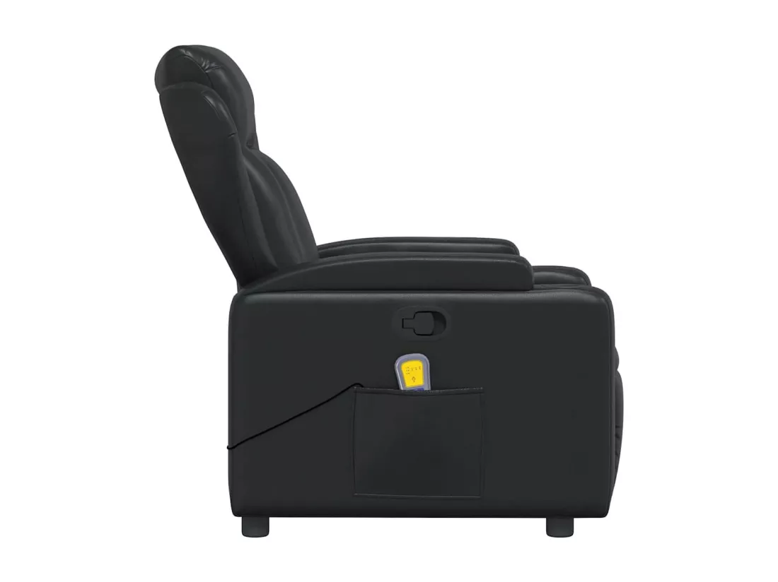 Fauteuil massant inclinable Noir Similicuir
