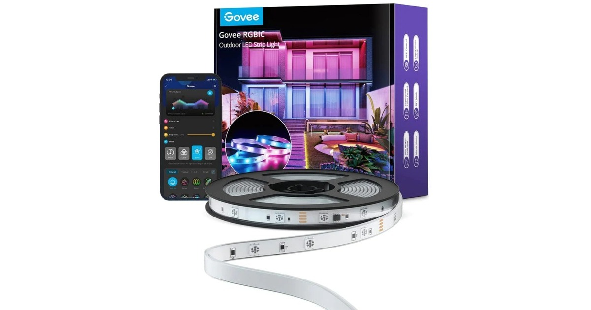 GoveeH6172 RGBIC-Wi-Fi Stripverlichting voor buiten ledstrip  (10 meter, RGBIC, Wifi, Bluetooth)