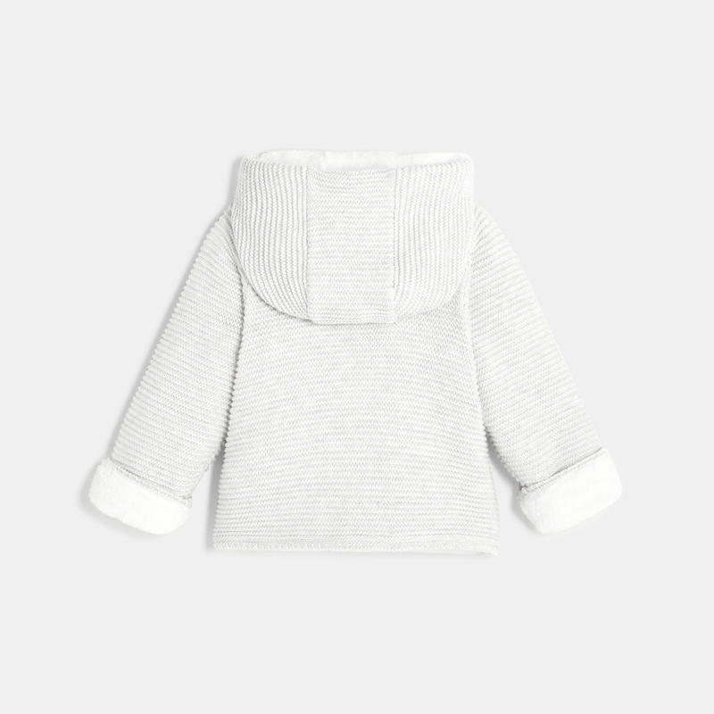 Manteau-pull fourré blanc naissance