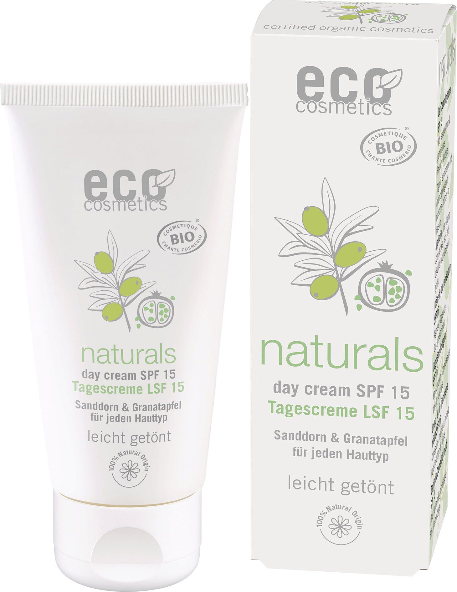 eco cosmetics  Gesichtscreme LSF 15 getönt, 50 ml