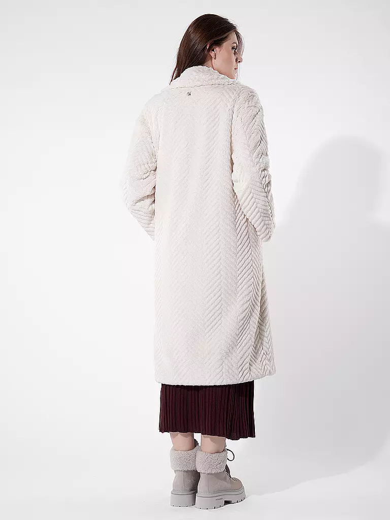 MARC CAIN Mantel in Felloptik  creme