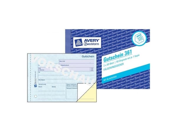 Avery 361, 100 stykker, Hvit, Gult