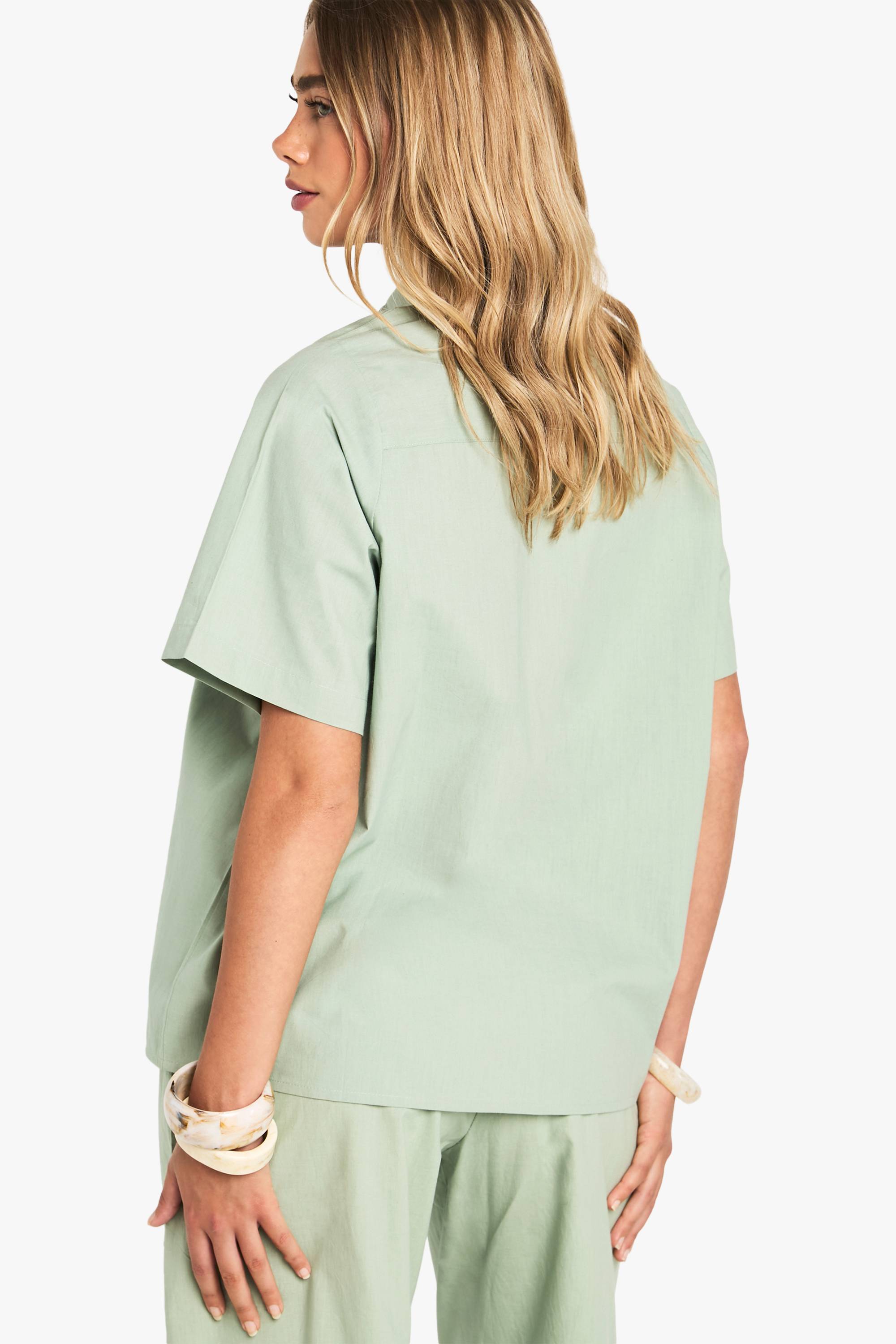boohoo Chemise à manches courtes en popeline de coton