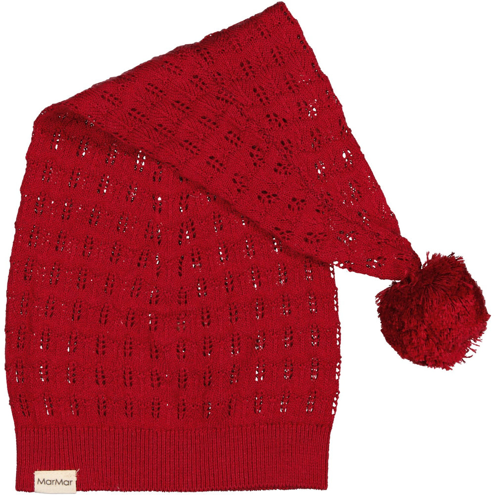 Køb MarMar Cotton Rayon Knit Lace Hibiscus Red Alfen Nissehue