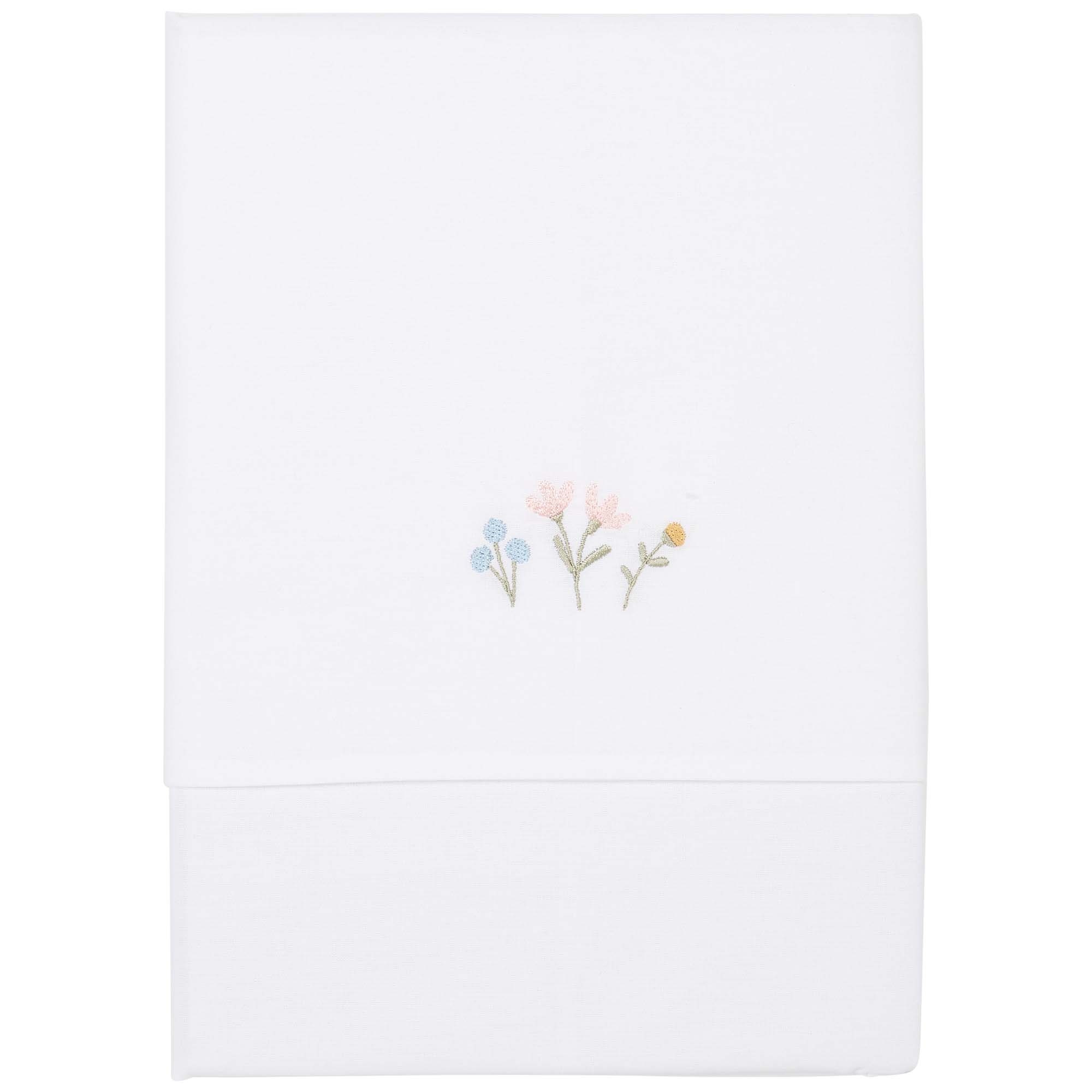 Little Dutch ledikantlaken Flowers & Butterflies wit