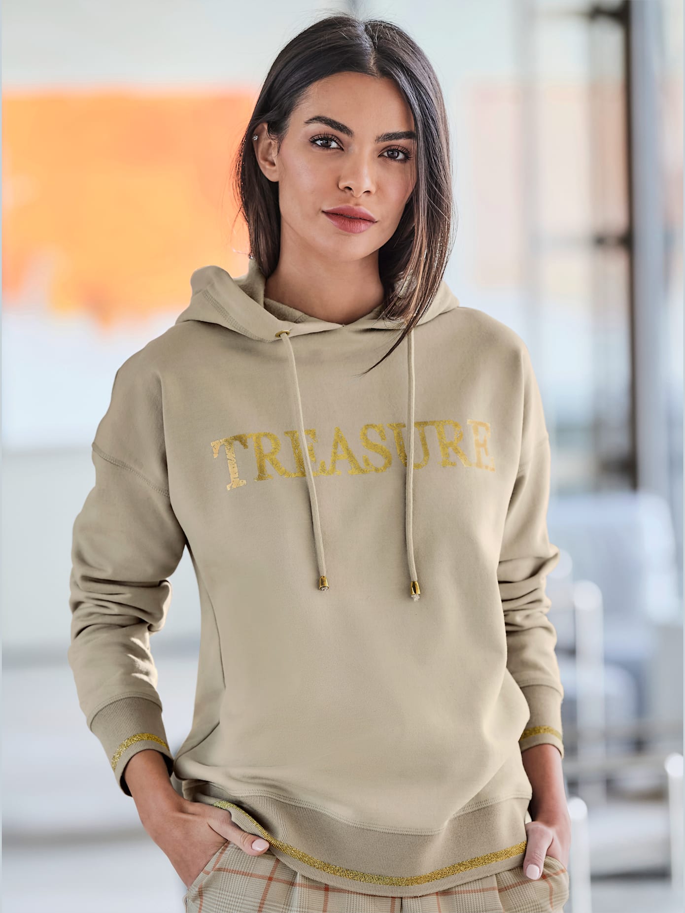 Sweat-shirt imprimé métallique mode