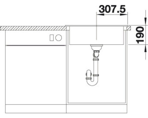 Blanco PALONA 6 spoelbak, 615 x 510 mm, zwart, 524738