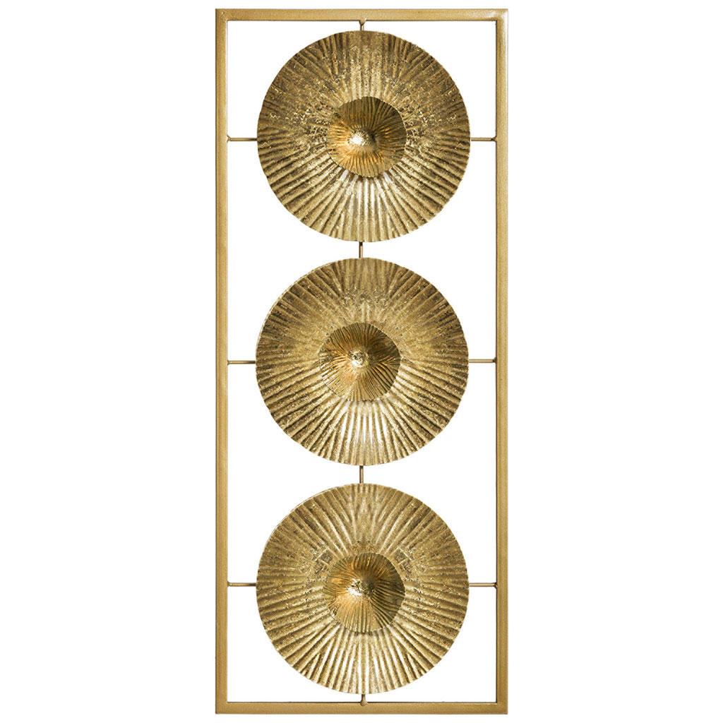 Décoration murale métal doré 25x61cm
