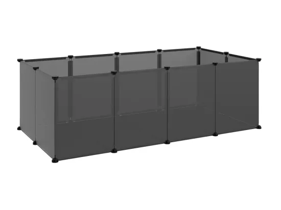 Cage pour petits animaux Noir 144x74x46,5 cm PP et Acier