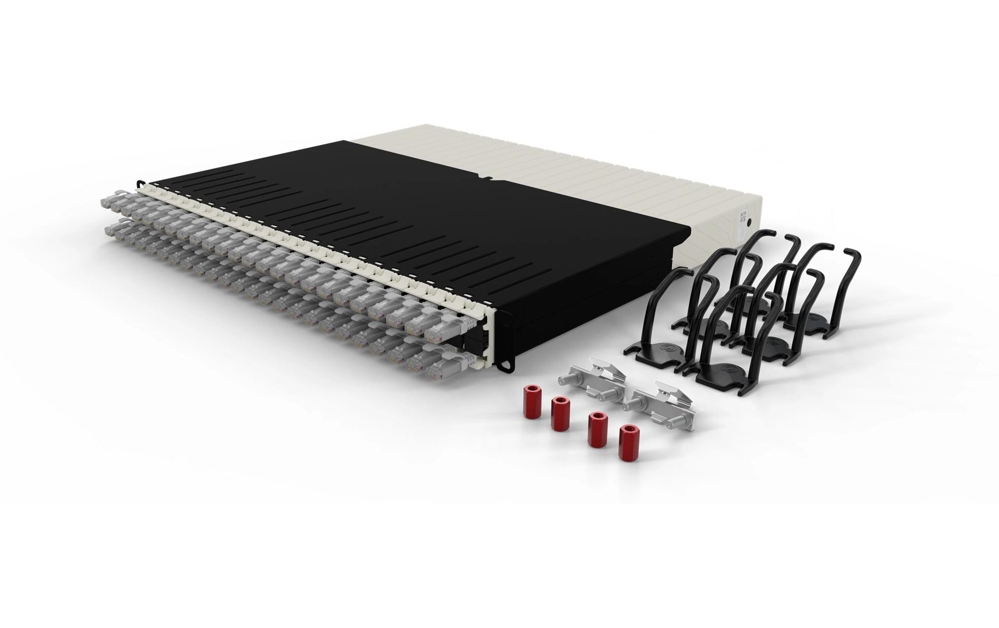 patchbox.one / 8RU / Cat 6A, UTP, 0.8 m, Grau<br>All-in-One Lösung für Ordnung im Netzwerkschrank