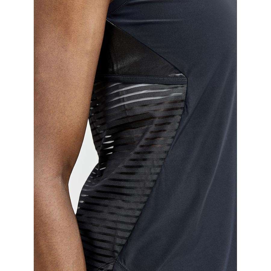 Craft ADV Charge Shiny Hardloopshirt Zonder Mouwen Zwart Dames