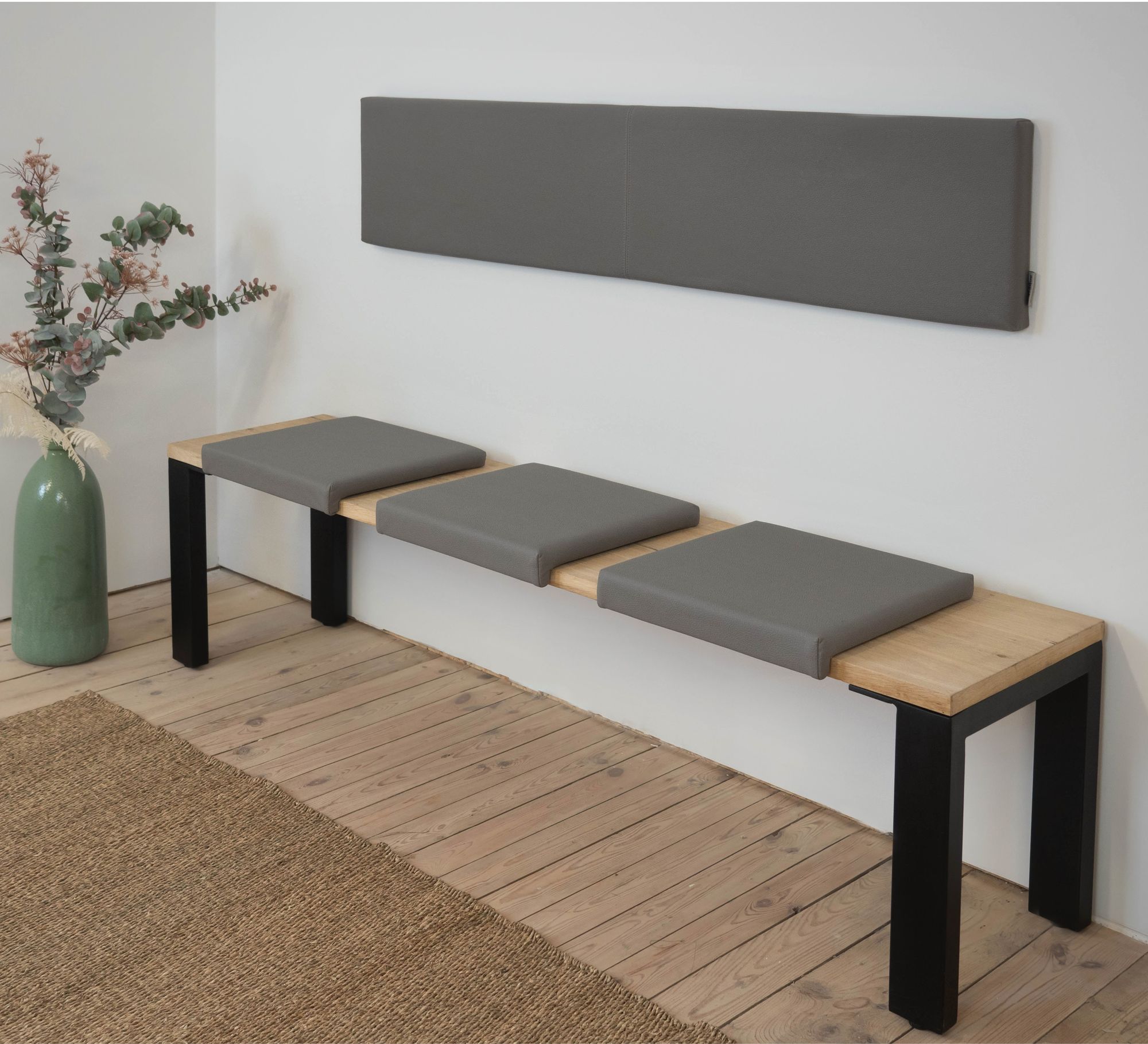 Lycce XXL Wandkissen Wandpolster, Polsterstoff, 150cmtaupe oder blau