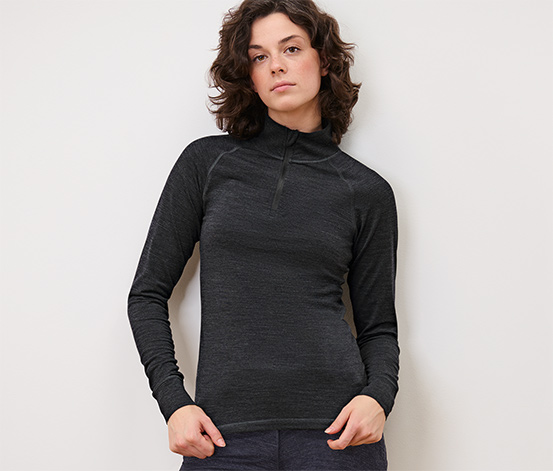 Funktionsshirt mit RWS-Wolle, anthrazit