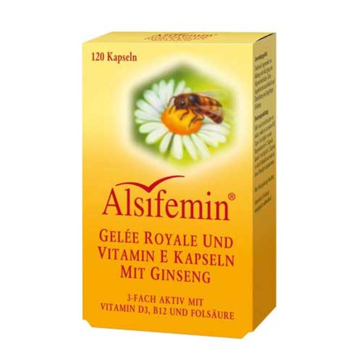 Alsifemin Gelee Royal + Vitamin E Kapseln mit Ginseng, 120 St