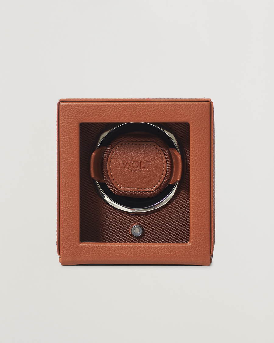 WOLF Cub Single Winder With Cover Cognac