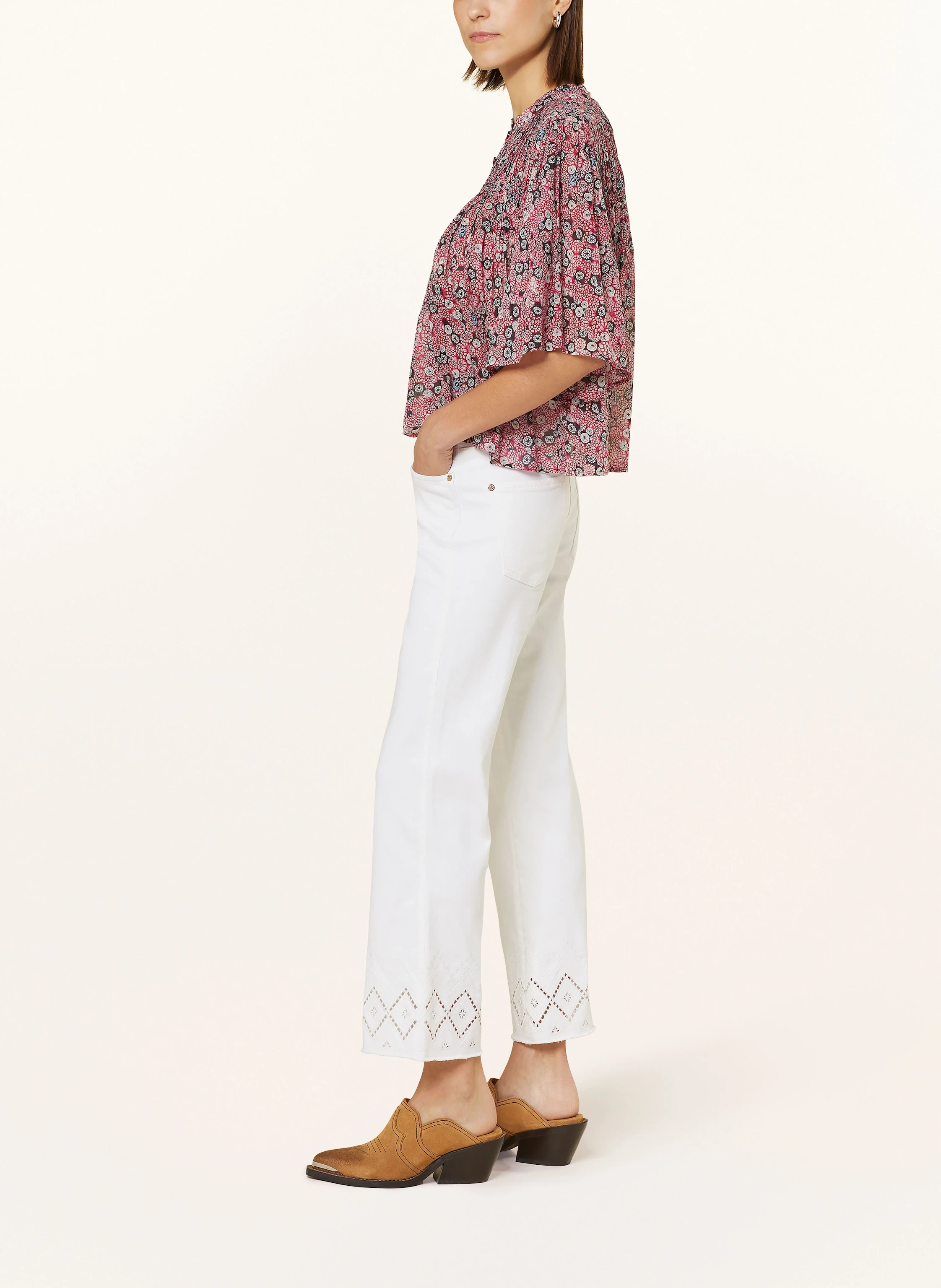 CAMBIO Bootcut-Hose FRANCESCA mit Lochspitze