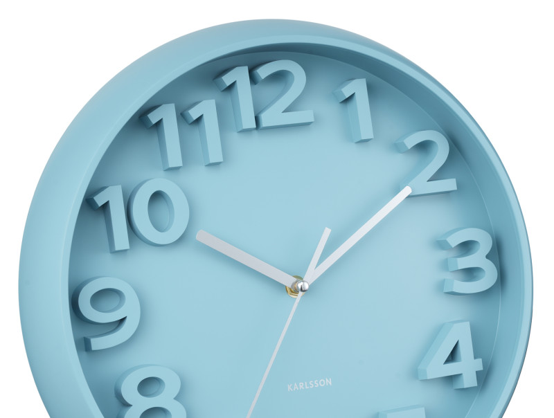 Wall Clock Elevated Classic Numbers KA6052BL Misty blue
