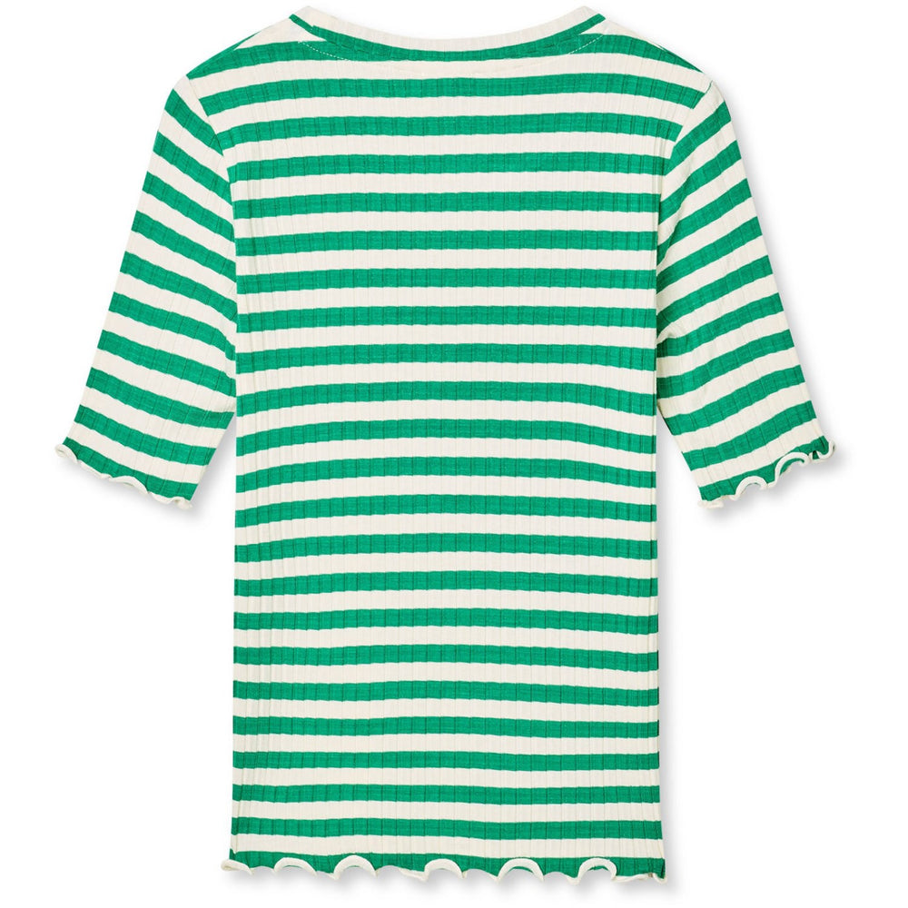 Køb Mads Nørgaard Vanilla Ice/Grøn 5X5 Classic Stripe Tuviana Tee