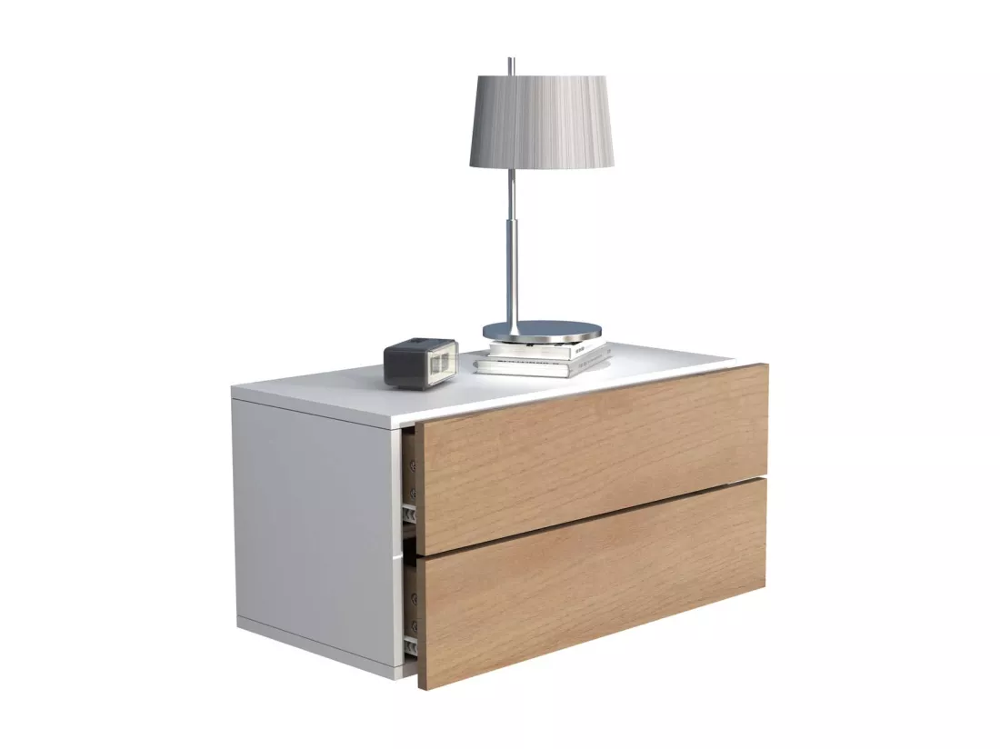 Table de nuit murale suspendue en bois Usal L 60 cm