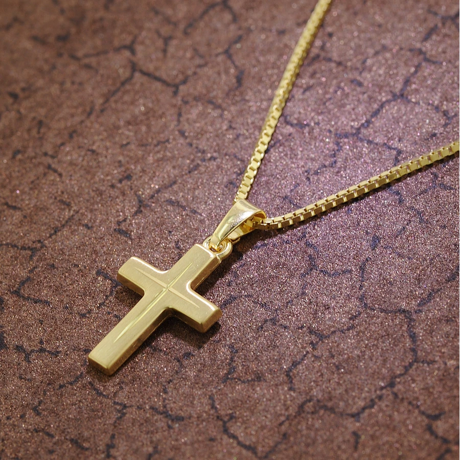 trendor Kreuz-Anhänger für Kinder Gold 333 + goldplattierte Silberkette gold