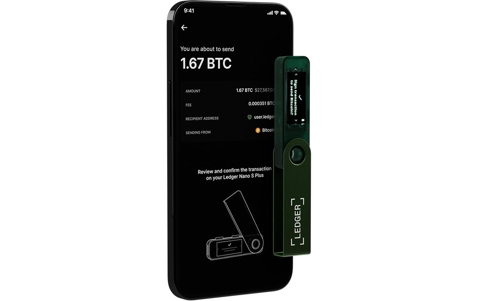 Nano S Plus Emerald GreenCrypto-Hardware-Wallet zum Kaufen, Verwalten und Vermehren digitaler Vermögenswerte