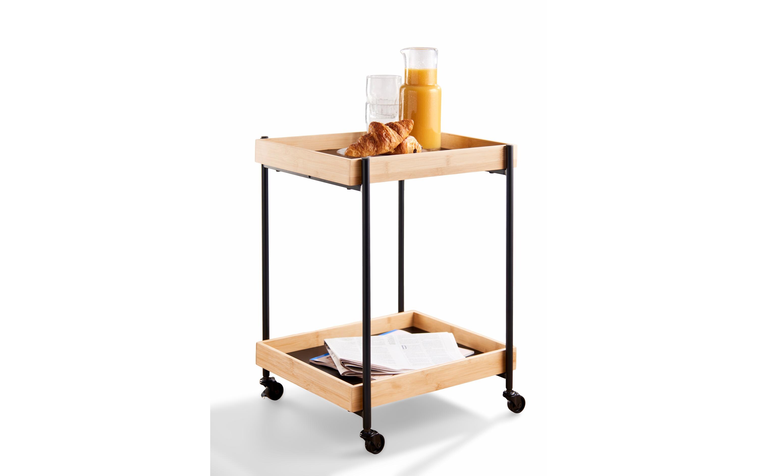 Servierwagen mit 2 Etagen Braun/SchwarzTrolley-Wagen