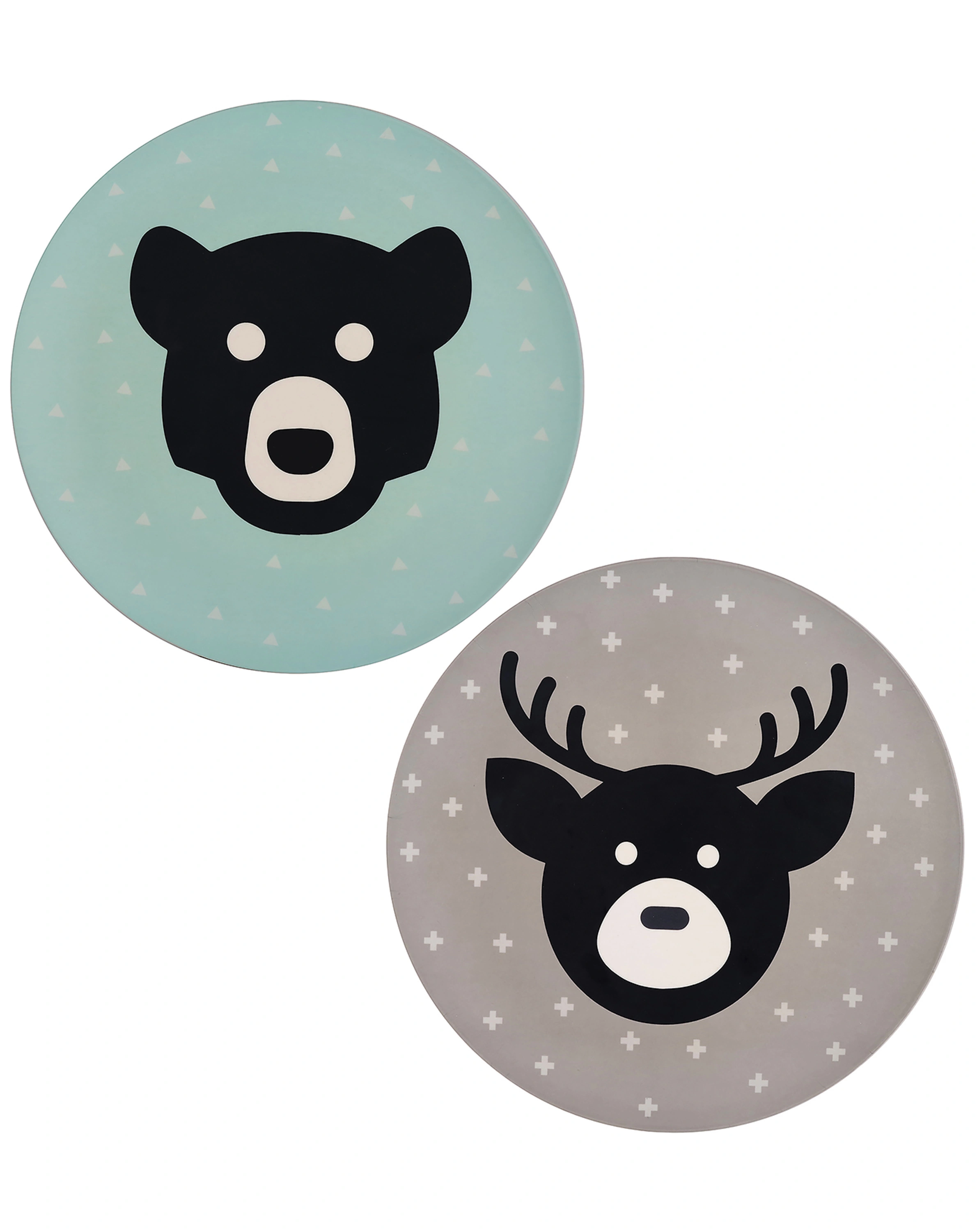 Melamin-Teller WALD (2er Set) in mint/taupe