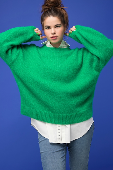 Pullover, oversized, Rundhals, Langarm