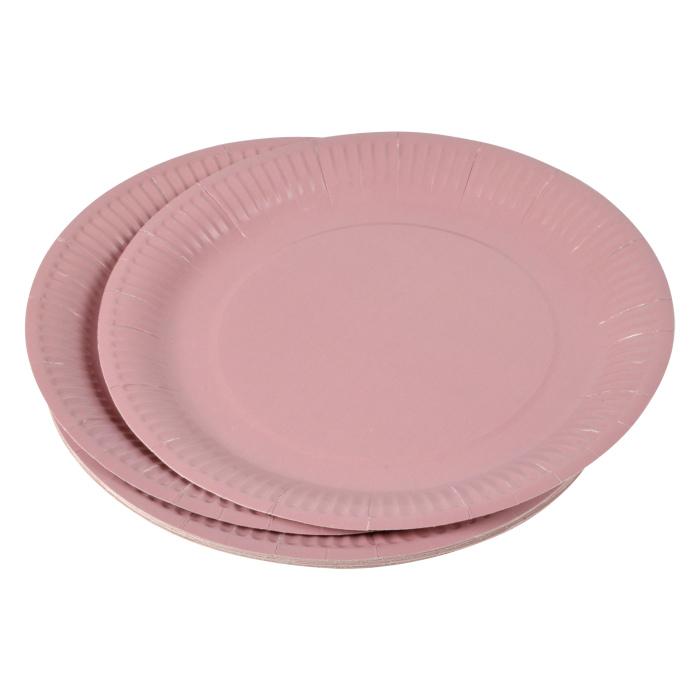 SET 20 ASSIETTES RONDE CARTON D.23CM BLUSH