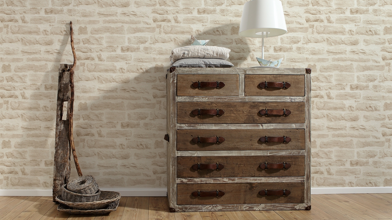 Vliestapete BEST OF WOOD´N STONE 2ND EDITION - beige - 10 Meter
