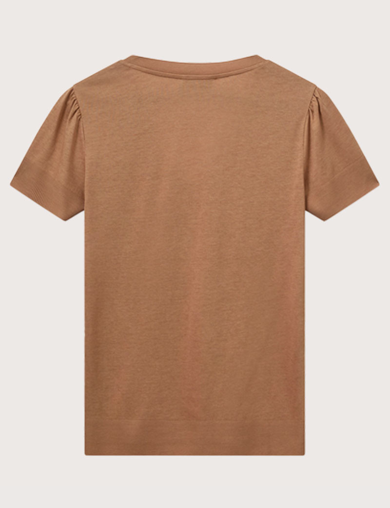 MOS MOSH T-SHIRT FEMME COL V SINK CAMEL