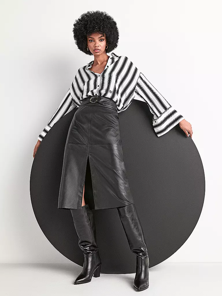 RIANI Lederrock schwarz