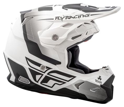 Casque Intégral Fly Racing Toxin Blanc Noir Mat