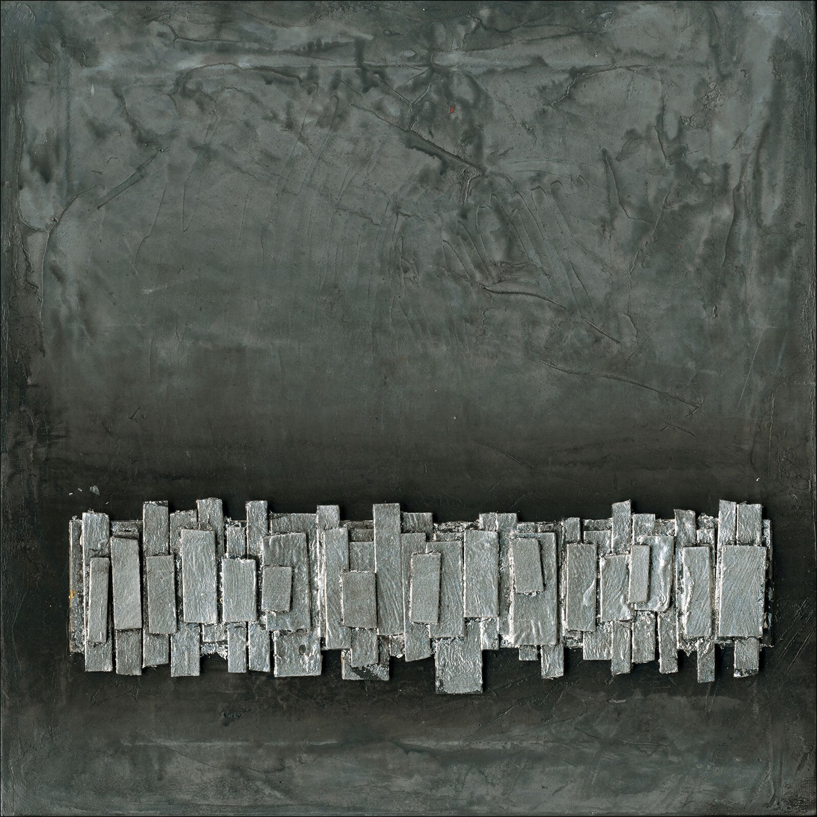 PRO ART Handpainting Bild BLACK & SILVER II 40 x 40 cm Leinwand mehrfarbig