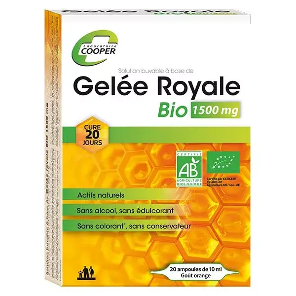 Geleia Real Orgânica Cooper 1500mg 20 ampolas