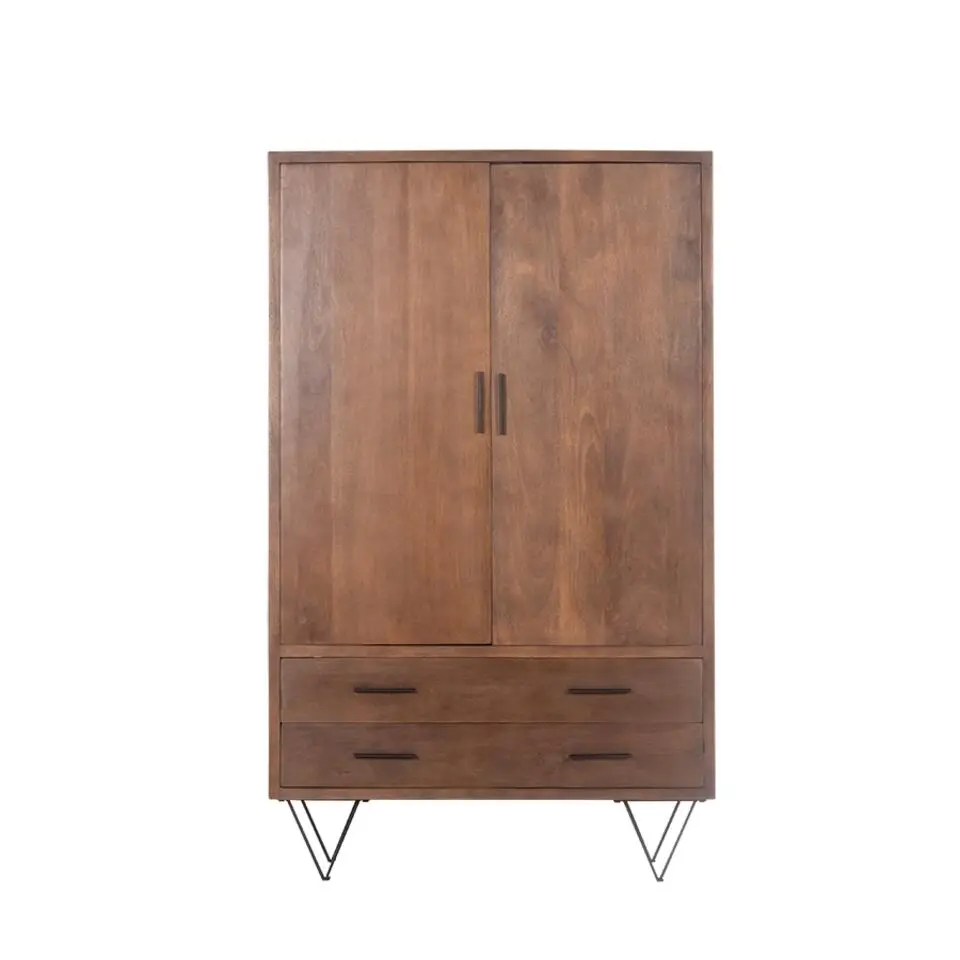 Kast Donkerbruin Mangohout - 110x40x180 - Metaal - Ubud