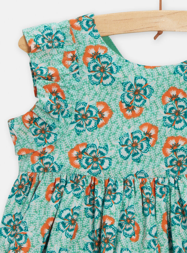 Robe vert menthe à imprimé fleuri pour bébé fille