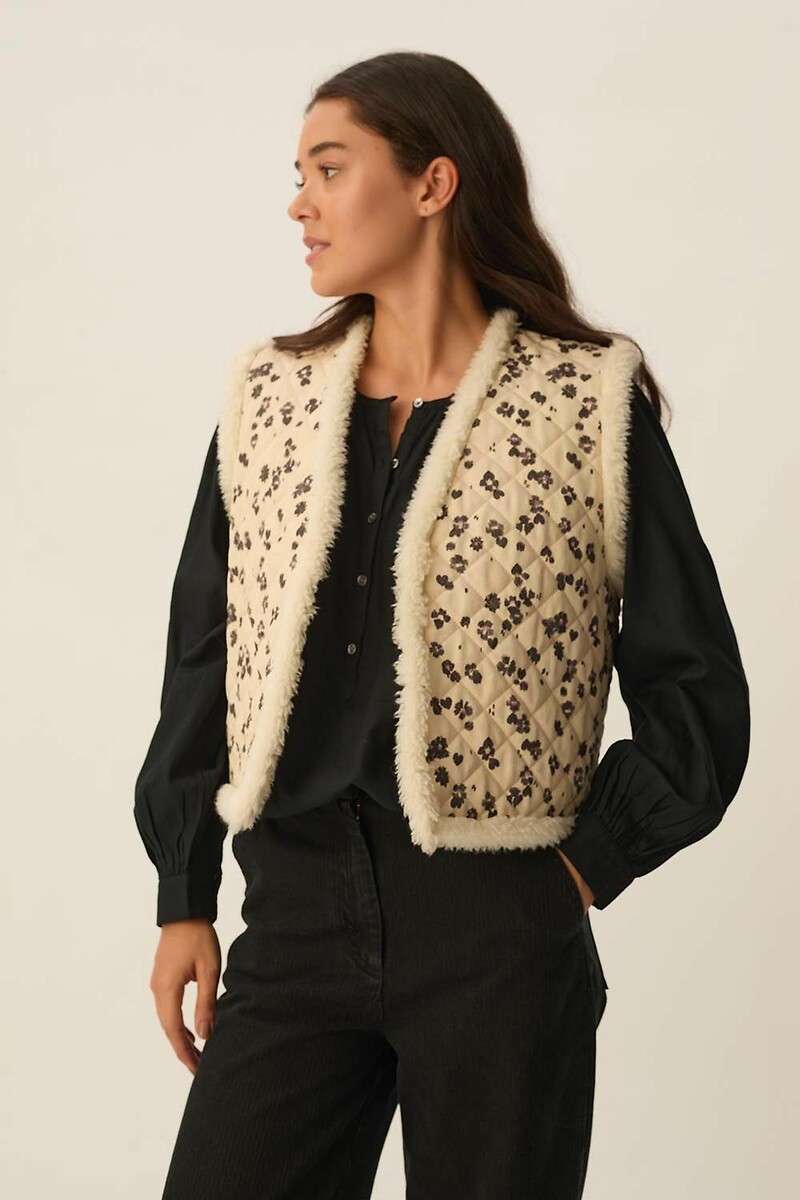 DES PETITS HAUTS<br>Jaqueta reversível sem mangas com estampa, ULMYR