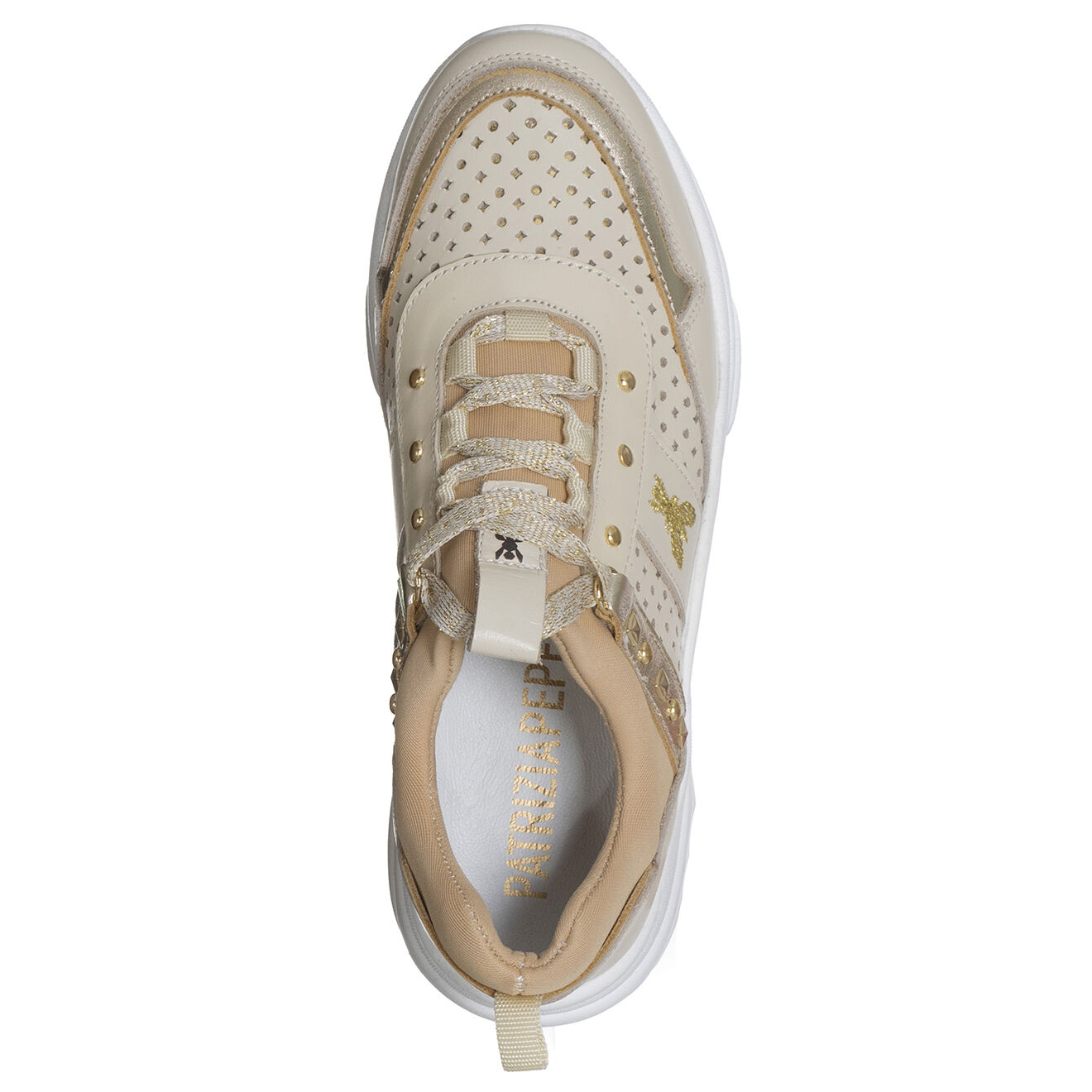 Patrizia Pepe Sneakers en Cuir & Toile Melia beige/rose