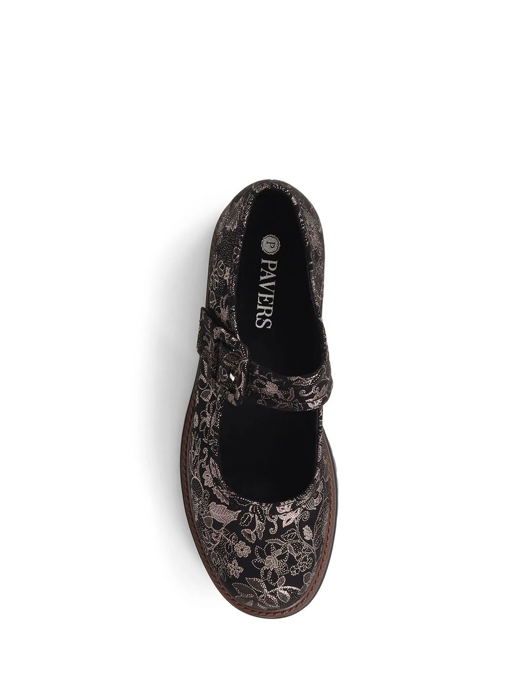 Zwart/wit - Pavers Mary Jane Buckle Shoes with Chunky Sole