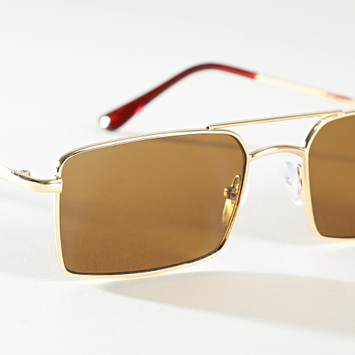 Lunettes De Soleil Marron Doré