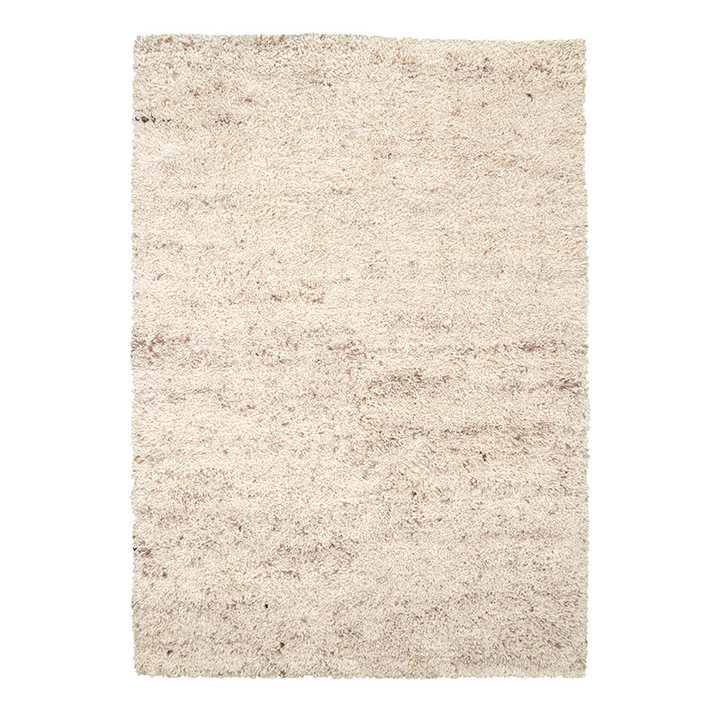 Hoogpolig Wollen vloerkleed - Royal Creme / Taupe Gemeleerd