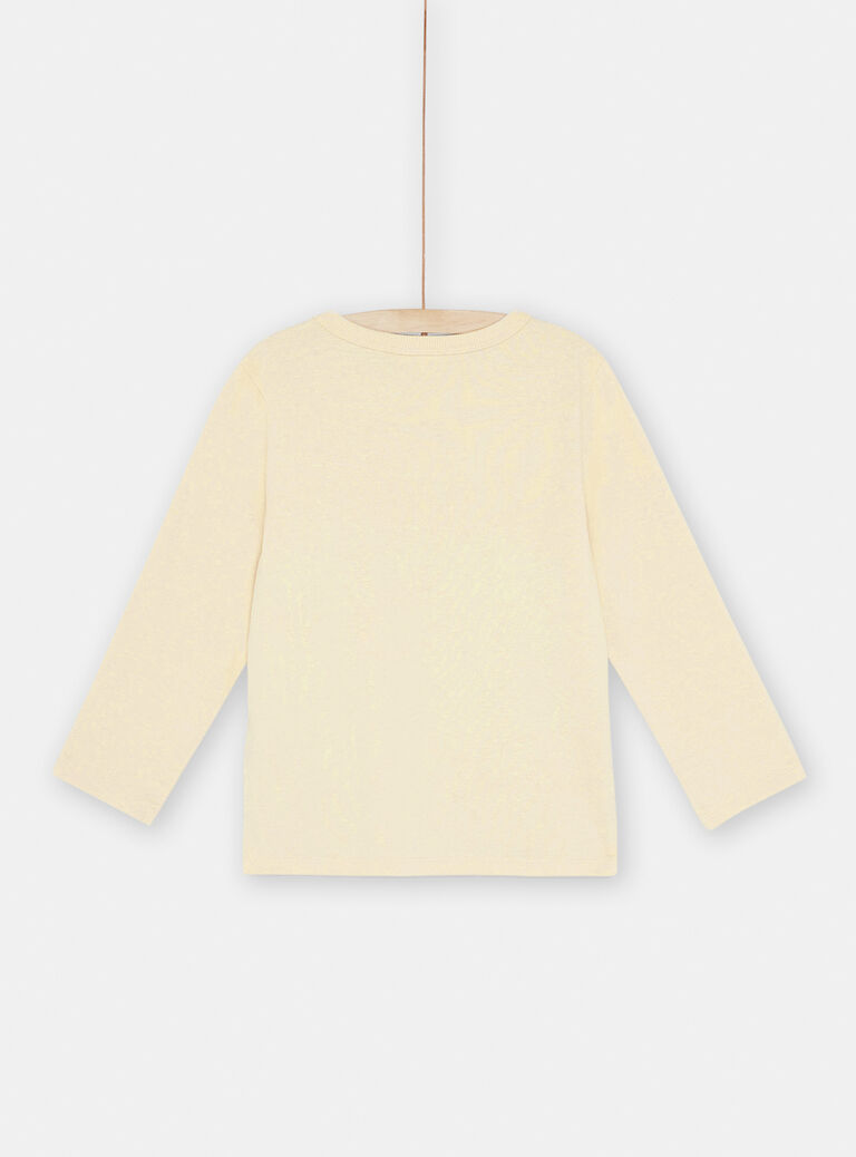 T-shirt crème et blanc à motifs préhistoire