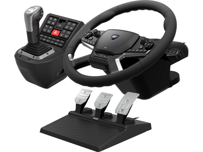 Hori Lenkrad HPC-044E Leistungsstarkes-Lenkrad, Schaltgetriebe und Pedal-Set für LKW-Simulationen